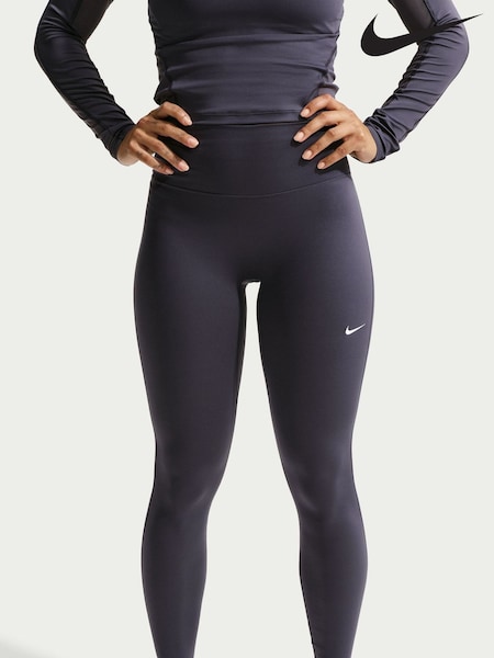 Gridiron Grey - Nike One Seamless Front High Waisted Full Length Leggings