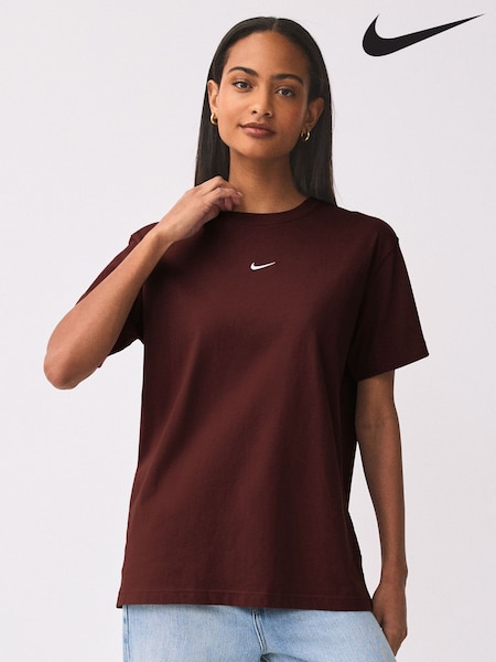 Burgundy - Nike Sportswear Essential Oversized T-shirt