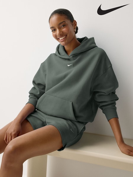 Camo Green - Nike Studio Fleece Oversized Hoodie