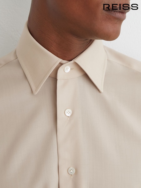 Stone - Regular Atelier Stone Wool Long-sleeve Slim-fit Shirt