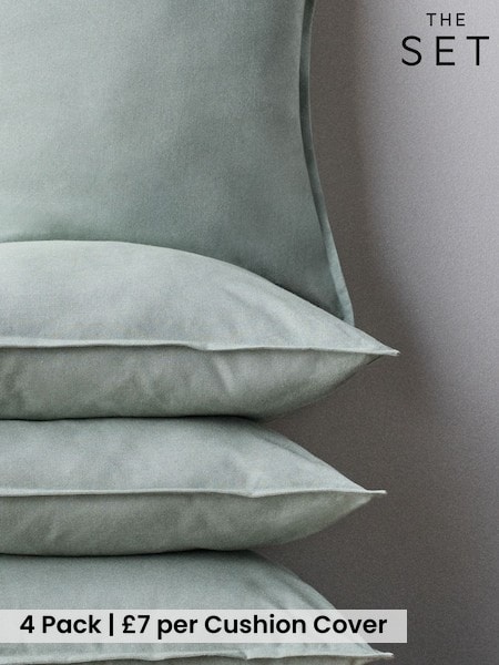The Set 4 Pack Cotton Linen Cushion Covers