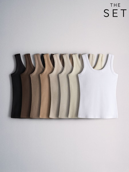 Neutral - The Set 8 Pack Ribbed Scoop Vests