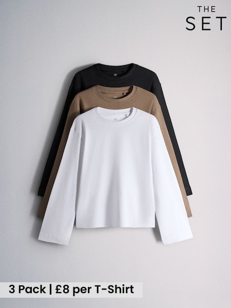 Neutral/Black/White - The Set 3 Pack Heavyweight T-shirts