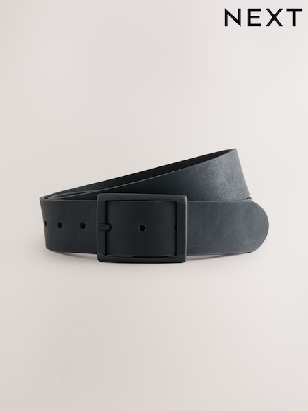 Black - Regular Casual Leather Belt With Full Buckle