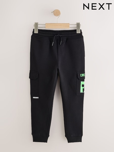 Minecraft Black - Slim Fit Cargo Joggers (3-16yrs)