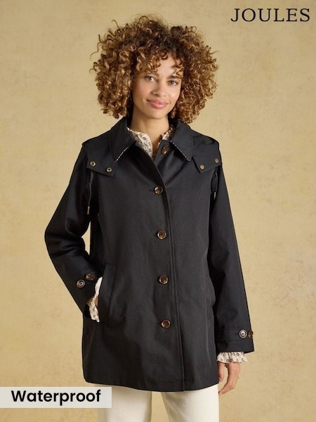 Black - Rainmore Waterproof Button Through Raincoat