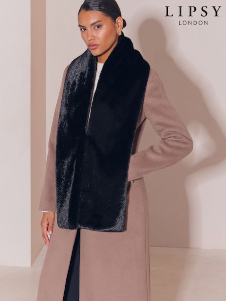 Black - Lipsy Faux Fur Stole Scarf