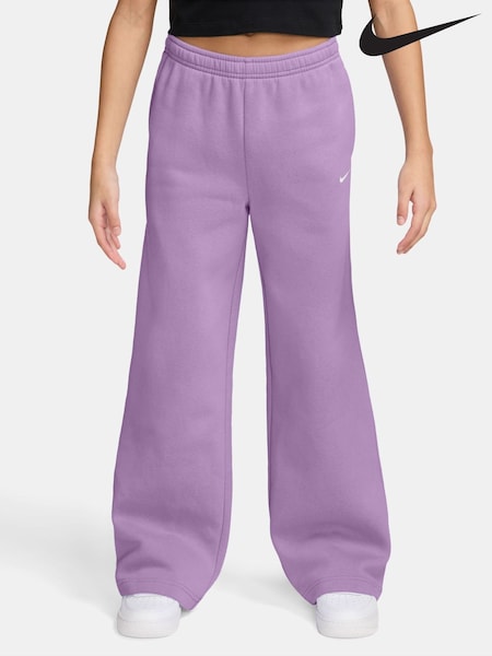 Violet Purple - Nike Studio Fleece Wide Leg Joggers