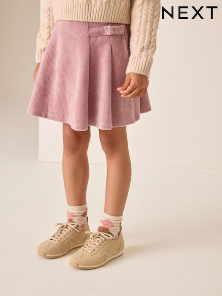 Pink - Pleated Jersey Cord Skirt (3-16yrs)