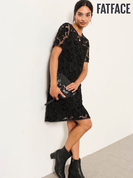 Black - Fatface Lace Dress