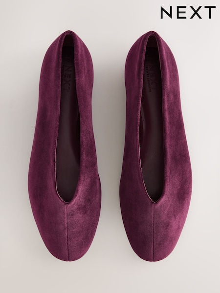 Berry Red - Forever Comfort® Velvet High Cut Ballet Flats