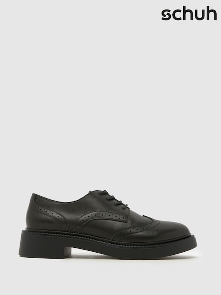 Black - Schuh Lashes Leather Lace Up Shoes