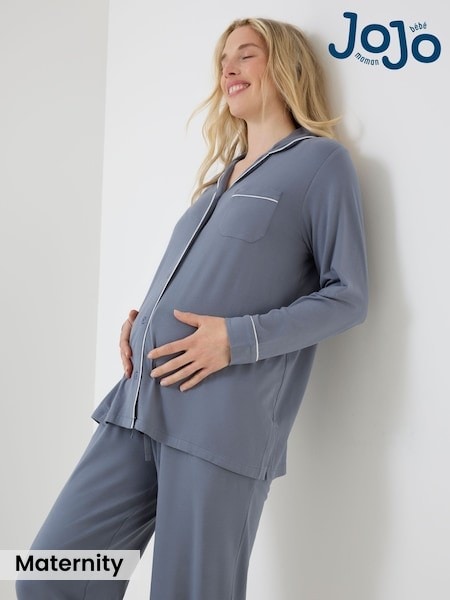 Blue - Jojo Maman Bébé Jersey Maternity Pyjama Set