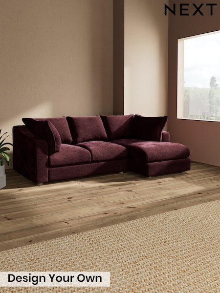 Plush Chenille/Burgundy Red - The Sumptuous Deep Relaxed Sit