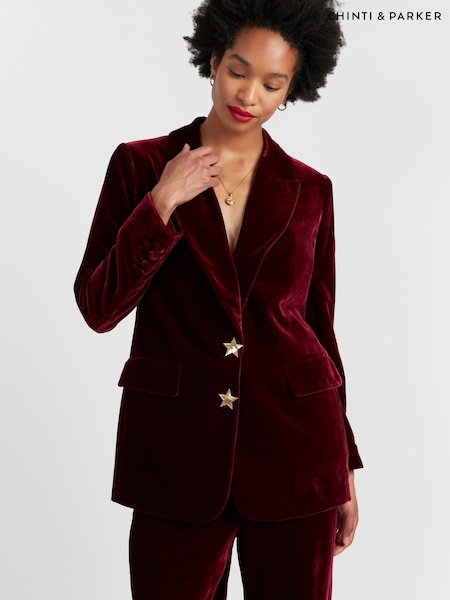 Chinti & Parker Laura Whitmore Velvet Black Jacket (G47544) | £250