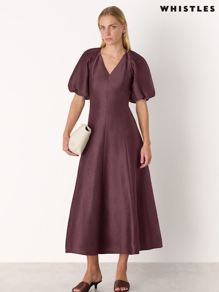 Whistles Red Silk Blend Taffeta Maxi Dress (G47632) | £249