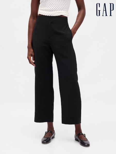 Gap Black High Waisted Twill Straight Ankle Trousers (G47687) | £55