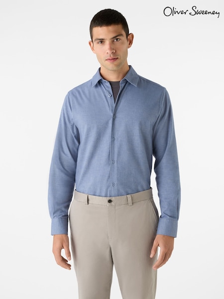 Oliver Sweeney Grey Brushed Cotton Shirt (G47729) | £119
