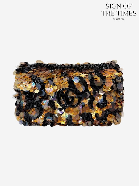 Sign of the Times Natural GG Marmont Sequin-Embellished Bag (G47901) | £3,252