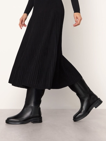 Whistles Black Knee High Riding Boots (G47937) | £269