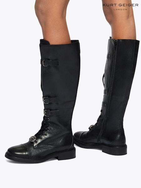 Kurt Geiger London Black Monument Strap Boots (G48031) | £359