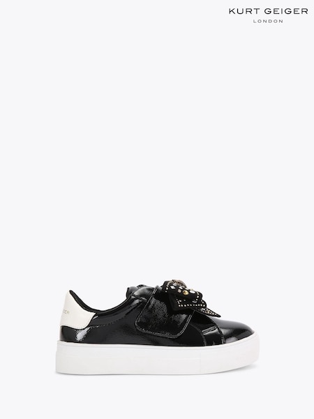 Kurt Geiger London Black Junior Mini Laney Bow Trainers (G48037) | £69