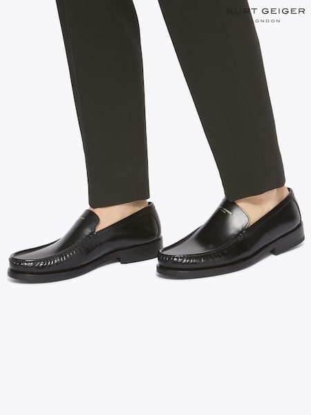 Kurt Geiger London Black Denman Loafer Shoes (G48043) | £199