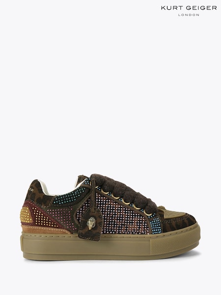 Kurt Geiger London Brown Southbank Tag Trainers (G48046) | £189
