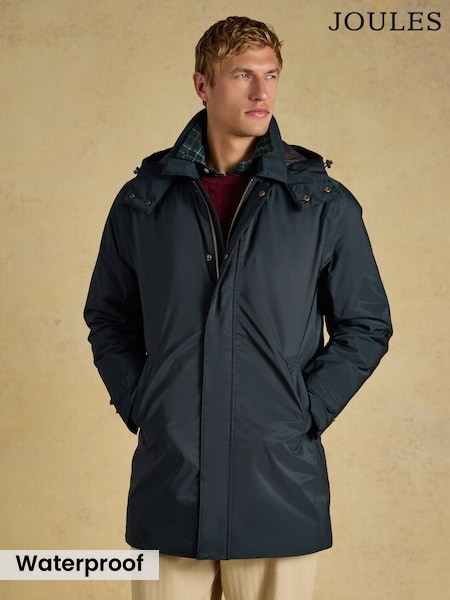 Navy - Regular Joules Clarendon Waterproof Longline Coat