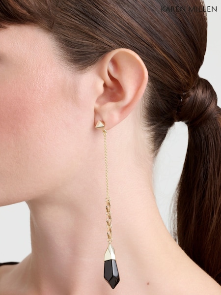 Karen Millen Long Drop Geo Resin Earrings (G48120) | £68
