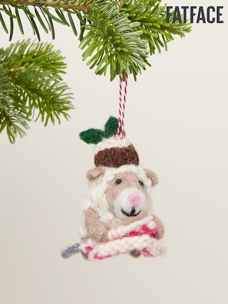 FatFace White Felt Sheep Decoration (G48179) | £9