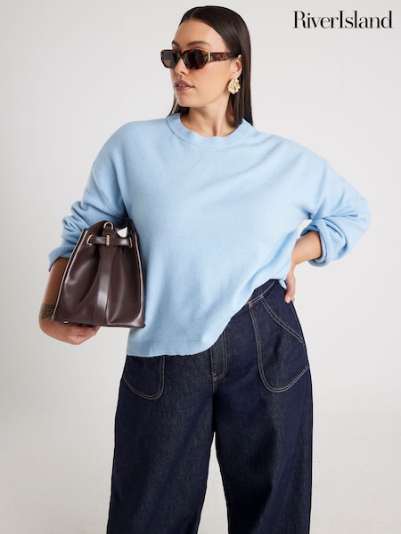 River Island Blue Crew Neck Jumper (G48396) | £32