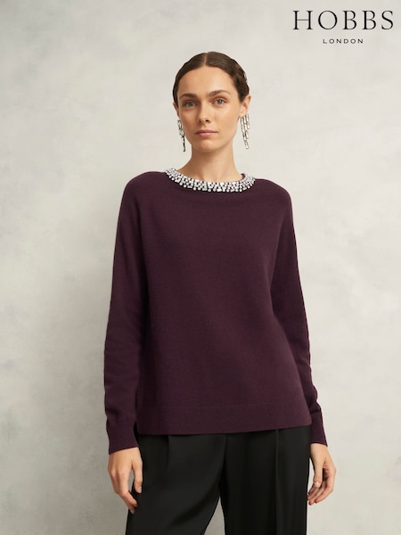 Hobbs Purple Sherry Jumper (G48501) | £110