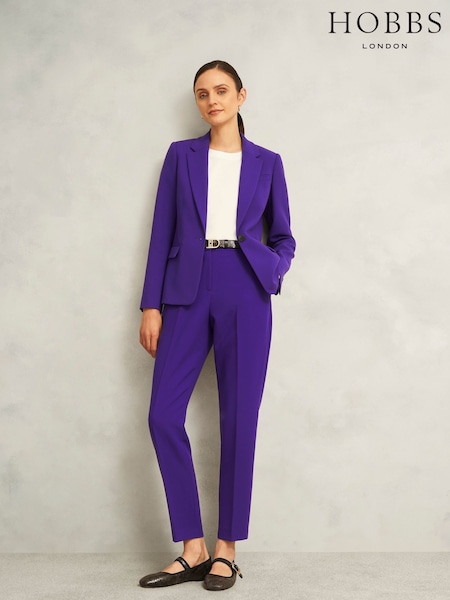 Hobbs Purple Petite Sami Tapered Trouser (G48512) | £110