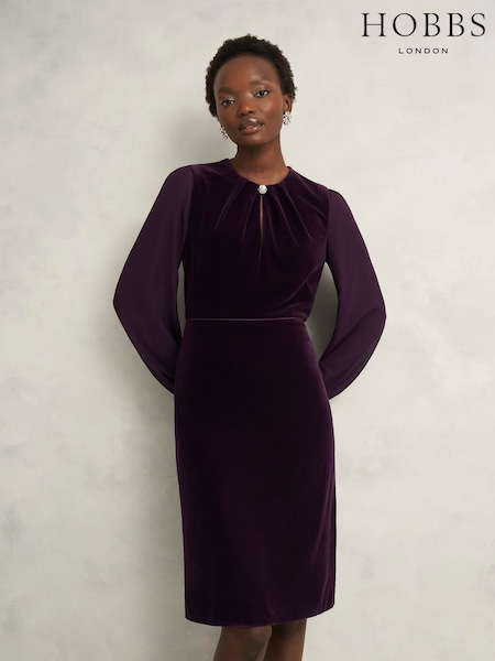 Hobbs Purple Willow Dress (G48525) | £199