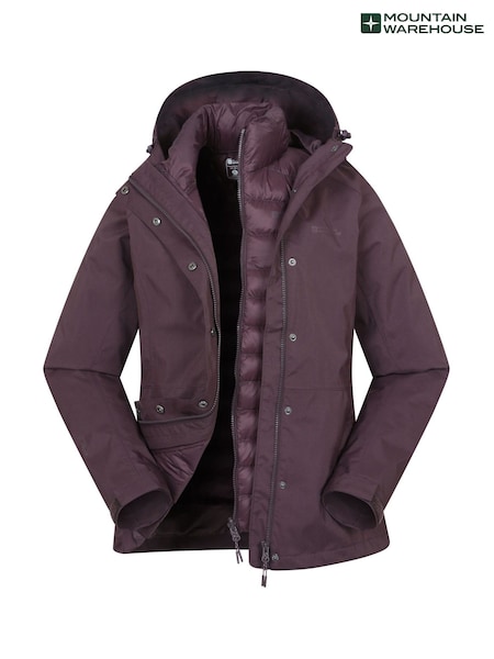 Mountain Warehouse Purple Alaskan Womens 3-in-1 Waterproof Jacket (G48611) | £125