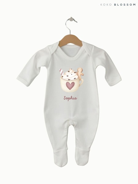 Personalised Christmas Gingerbread Sleepsuit by Koko Blossom (G48652) | £16