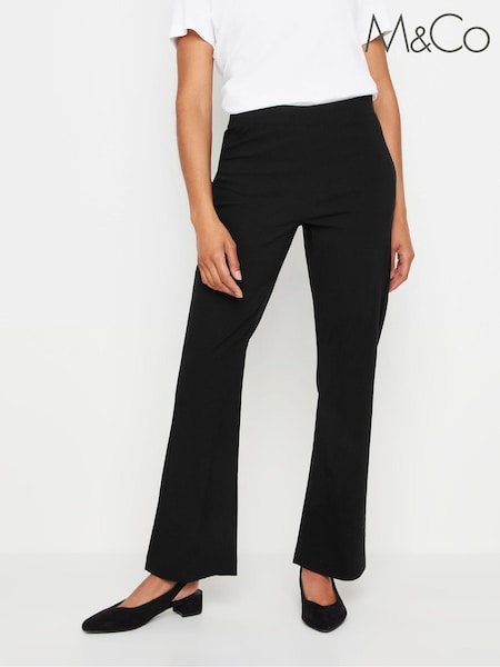 M&Co Black Bootcut Bengaline Trousers (G48773) | £27