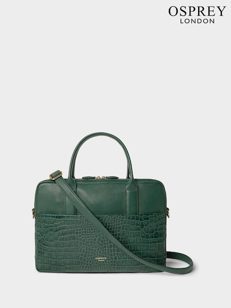 Osprey London Kellie Croc Grain Leather Laptop Bag (G48837) | £195