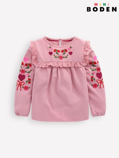 Boden Pink Pretty Embroidered Top (G48919) | £23 - £27