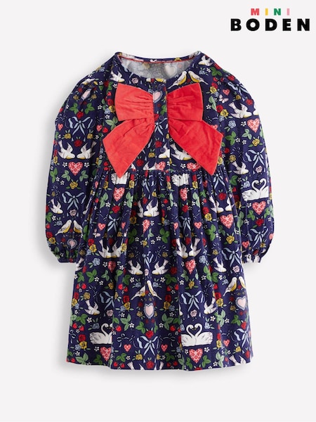 Boden Blue Bow Button Through Dress (G48941) | £45 - £49