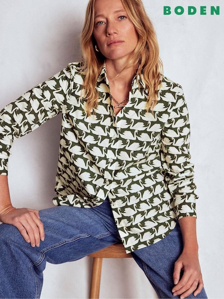 Boden Green Sienna Cotton Shirt (G48948) | £65