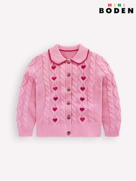 Boden Pink Cable Knitted Jacket (G48975) | £42 - £48