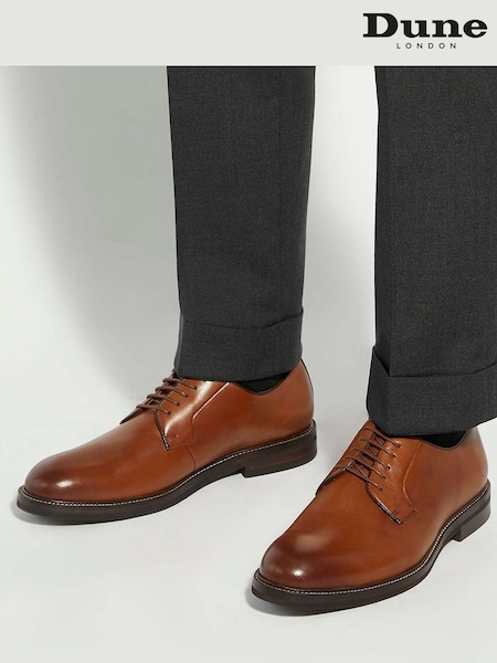 Dune London Brown Siril Derby Shoes (G49263) | £129