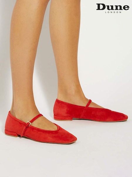 Dune London Red Hearthrob Ballet Pumps (G49265) | £79