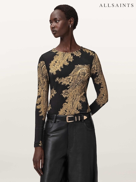 AllSaints Black Katlyn Top (G49319) | £69