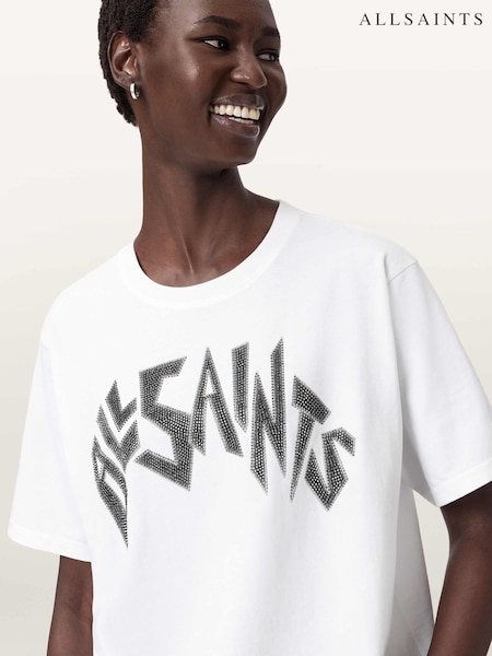 AllSaints White Zinc Bf T-Shirt (G49325) | £79