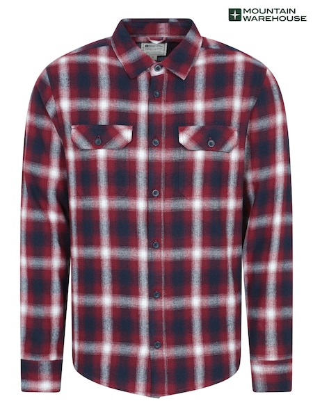 Mountain Warehouse Pink Trace Mens Flannel Long Sleeve Shirt (G49346) | £27