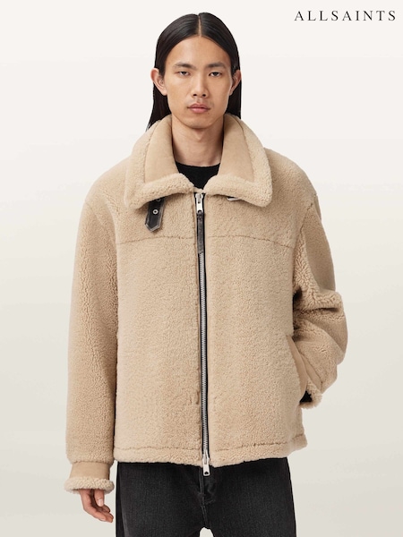 AllSaints Brown Vernon Shearling Jacket (G49396) | £1,099