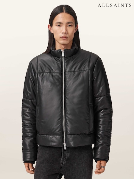 AllSaints Black Furse Puffer Jacket (G49407) | £489